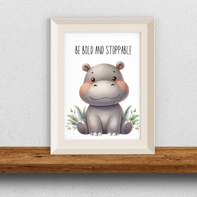 Kühl und unaufhaltsam sein - Baby Hippo Kinderzimm Poster (Von Creator hochgeladen)