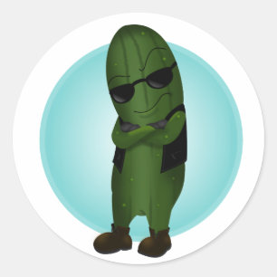 Kühl wie eine Gurke Runder Aufkleber