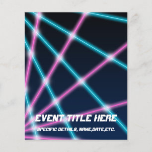 Kühle 80er Laser-Lichtshow-Hintergrund Retro-Neon Flyer