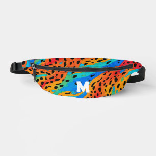 Kühle abstrakte bunte Tierprint-Monogramm Bauchtasche