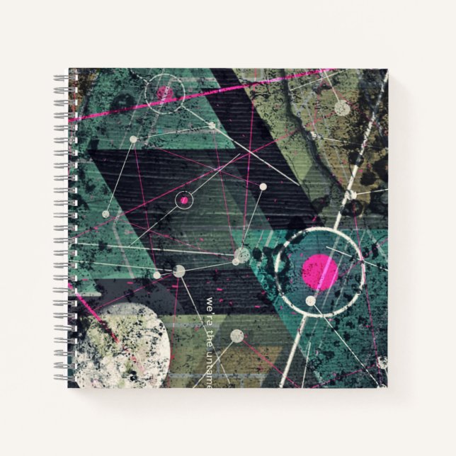 Kühle abstrakte digitale Graffiti-Kunst Geometrie Notizbuch (Vorderseite)