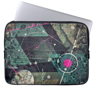 Kühle abstrakte digitale Graffiti-Kunst Geometrisc Laptopschutzhülle