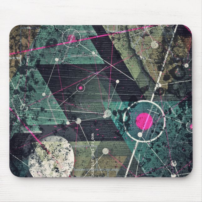 Kühle abstrakte digitale Graffiti-Kunst Geometrisc Mousepad (Vorne)