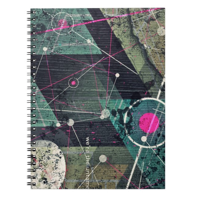 Kühle abstrakte digitale Graffiti-Kunst Geometrisc Notizblock (Vorderseite)