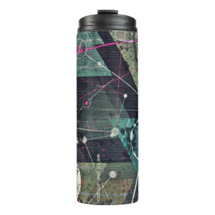 Kühle abstrakte digitale Graffiti-Kunst geometrisc Thermosbecher