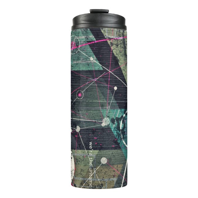Kühle abstrakte digitale Graffiti-Kunst geometrisc Thermosbecher (Vorderseite)