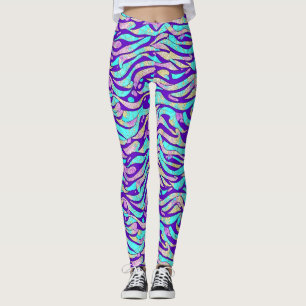 Kühle abstrakte farbenfrohe blaue geometrische Mus Leggings