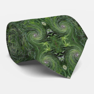 Kühle abstrakte Retro Chartreuse grüne Blumenspira Krawatte