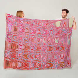 Kühle abstrakte rote und rosa Retro-Zickzackwellen Fleecedecke