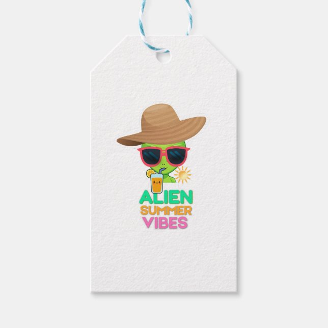 Kühle Alien-Sommerferien-Vibes Geschenkanhänger (Vorderseite)