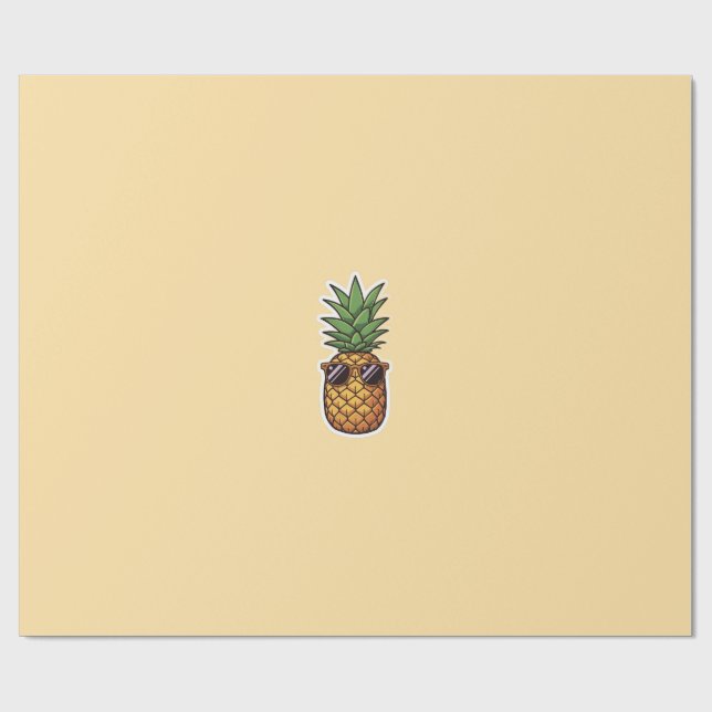 Kühle Ananas mit Sonnenbrille Geschenkpapier (Flach)