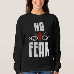 Kühle Angst vor keinem Roten Kreuz Religion Glaube Sweatshirt