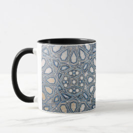 Kühle Azure- und weiße Keramikfliesen geometrische Tasse