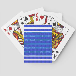 Kühle blaue geometrische Streifen Spielkarten