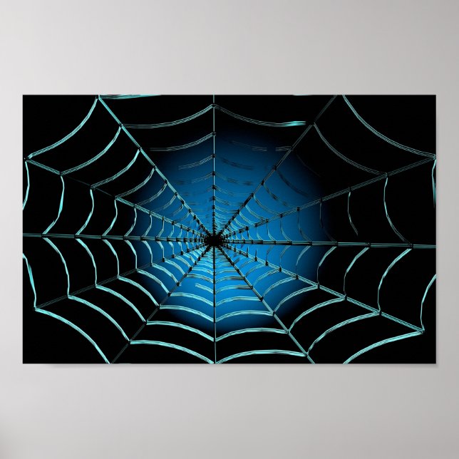 Kühle blaue Spinnennetz Poster (Vorne)