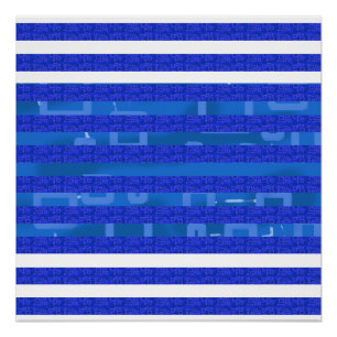 Kühle blaue weiße geometrische Linien Poster