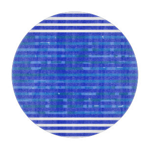Kühle blaue weiße geometrische Streifen Schneidebrett