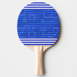 Kühle blaue weiße geometrische Streifen Tischtennis Schläger