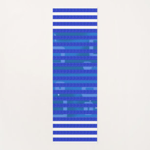 Kühle blaue weiße geometrische Streifen Yogamatte