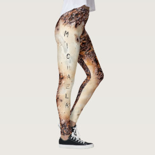 Kühle braune rostige Metallstruktur Benutzerdefini Leggings