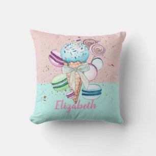 Kühle Bunte Eiscreme-Macarons Kissen