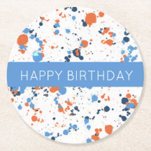 Kühle bunte Farbspritzer Frohe Geburtstag