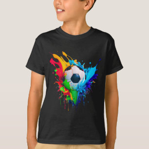 Kühle Bunte Fußball Spritzer Liebe Fußball Kunst S T-Shirt