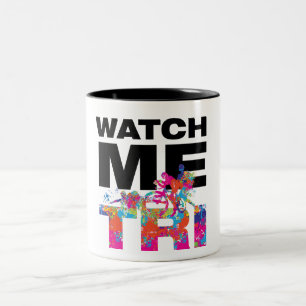 Kühle Bunte Triathlon-Motivation Schmerz-Spritzer Zweifarbige Tasse