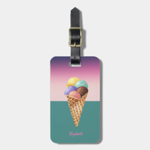 Kühle bunte Wasserfarben Eiscreme Gepäckanhänger