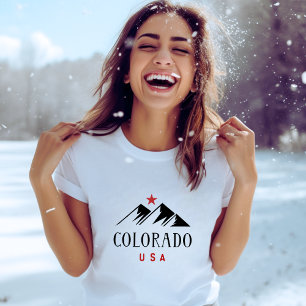 Kühle Colorado USA Berge mit Sternenlicht-Farbe T-Shirt