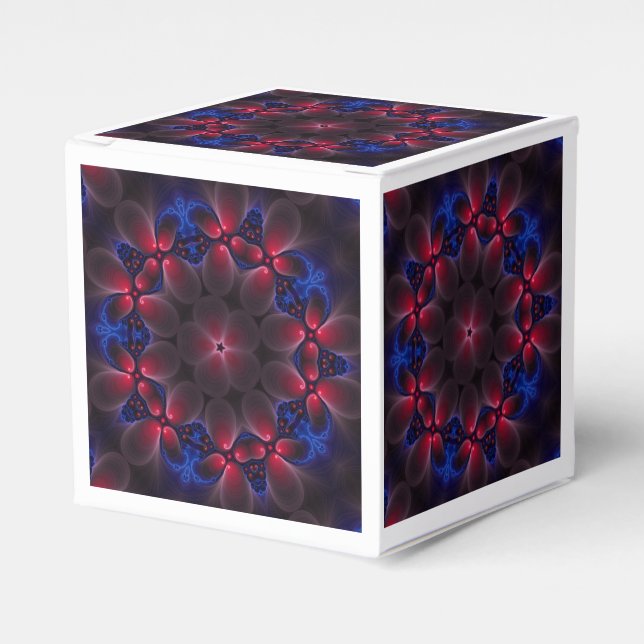 Kühle digitale, violette Fraktalkunst Geschenkschachtel (Vorderseite)