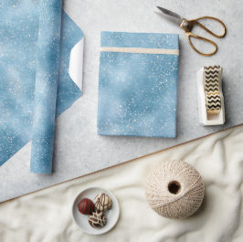 Kühle Eisblaue Vereisung Weiß Glitter-Muster Geschenkpapier