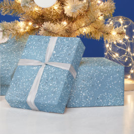 Kühle Eisblaue Vereisung Weiß Glitter-Muster Geschenkpapier