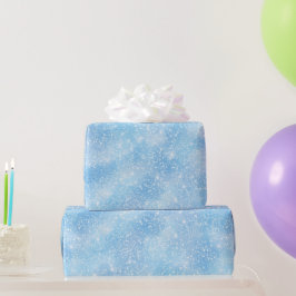 Kühle Eisblaue Vereisung Weißen Glitter-Muster Geschenkpapier