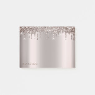 Kühle elegante roségoldene Glittertropfen Post-it Klebezettel