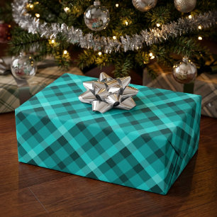 Kühle elegante Türkis-Karopackpapier Geschenkpapier