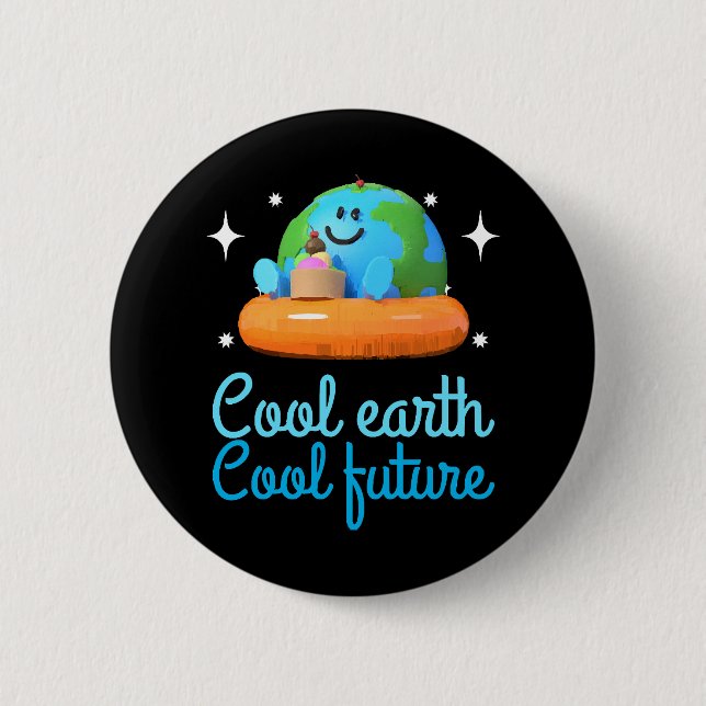 Kühle Erde, Kühle Zukunft - Erde Button (Vorderseite)
