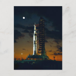 Kühle farbenfrohe Apollo-Mondmission auf der Start Postkarte