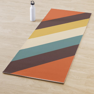 Kühle, farbenfrohe Retro-Streifen Yogamatte