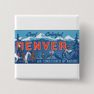 Kühle farbenfrohe Stadt Denver Button