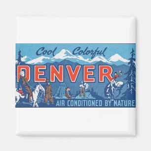 Kühle farbenfrohe Stadt Denver Magnet