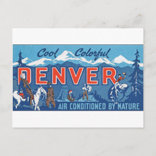 Kühle farbenfrohe Stadt Denver Postkarte