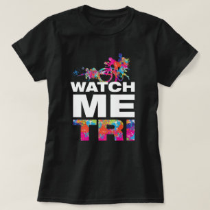 Kühle, farbenfrohe Triathlon-Motivation fette Typo T-Shirt