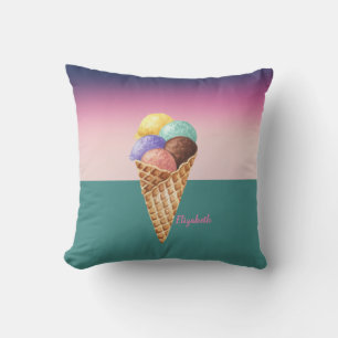 Kühle farbenfrohe Wasserfarbe Eiscreme Kissen