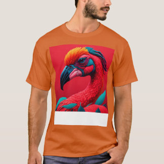 Kühle Farbige Flamingo-Porträt-Grafik 2 T-Shirt