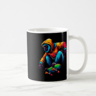 Kühle funky Brüllaffen-Skateboarding-Illustration Kaffeetasse