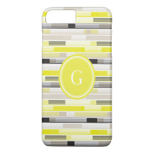 Kühle gelbe graue schwarze Streifen Custom Monogra Case-Mate iPhone Hülle