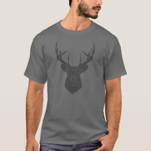 Kühle geometrische graue Hirschkuh T-Shirt