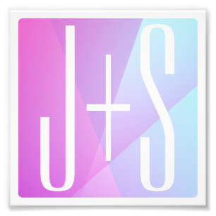 Kühle geometrische rosa und violette Buchstaben Fotodruck