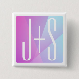 Kühle geometrische rosa und violette Farben Anfa Button